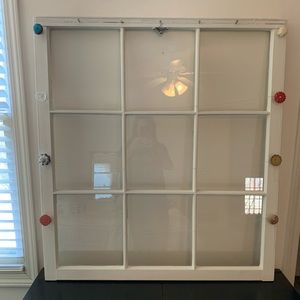 White rustic window wall decoration - handmade